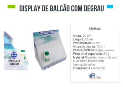 Display de Balcão com Degrau