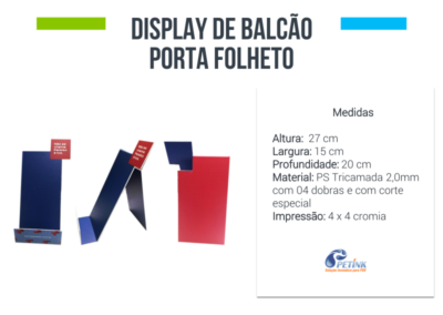 Display de Balcão Porta Folheto