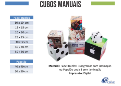 Cubos Manuais - Medidas